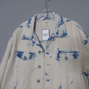 Umgee Denim‎ Jean Jacket Medium Bleached Light Wash Oversized Relaxed NWT